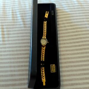 Croton Gold-Tone Watch with Crystal AccentsNew Never Worn VintageNew BatterySALE